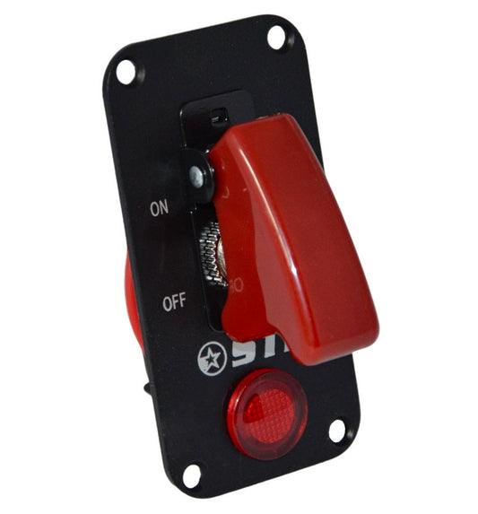 Aircraft Style Single Flip Switch Panel with Red LED