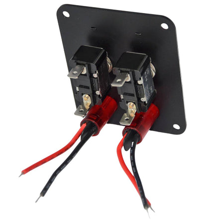 Aircraft Style Flip Switch Panel with Red LED - Double