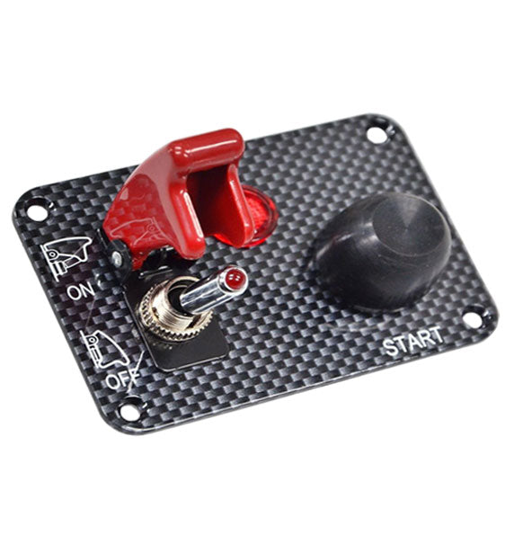 Ignition Switch Panel,Flip Switch/Rubber Push Button-Carbon