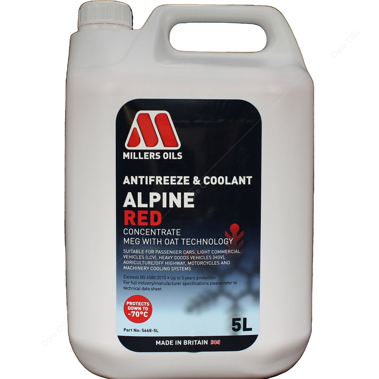 Millers Oils Alpine Red Antifreeze & Coolant Concentrate