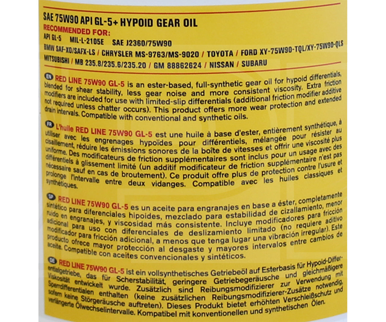 RED LINE Synthetic Gear Oil 75W-90 GL5